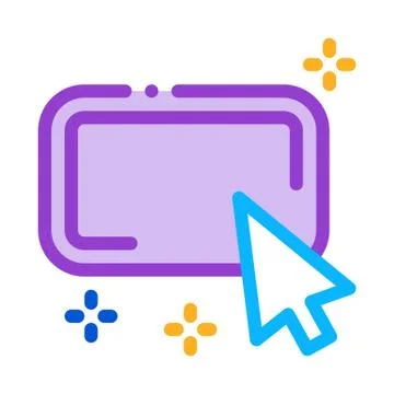 Click on optimization button icon vector outline illustration Illustrazione stock