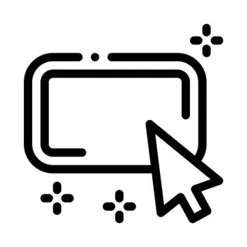Click on optimization button icon vector outline illustration イラスト素材