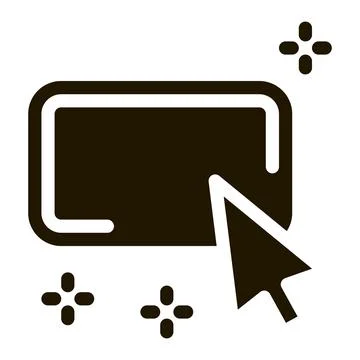 Click on optimization button icon Vector Glyph Illustration Illustrazione stock