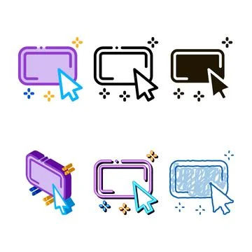 Click on optimization button icon vector edition outline イラスト素材