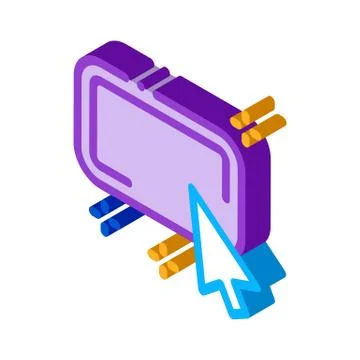 Click on optimization button isometric icon vector illustration Stock Illustration