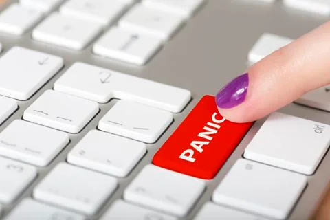 Click panic button Stock Photos