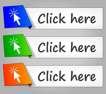 Click paper design web buttons Stock Illustration