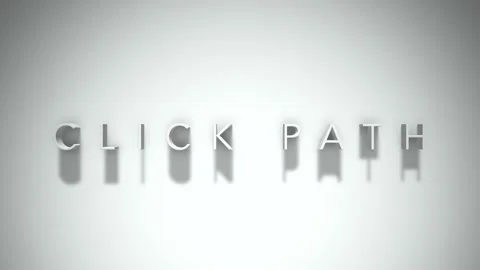 Click path 3D title animation with shadows on a white background Stock Footage 297517762