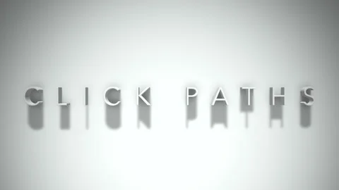 Click paths 3D title animation with shadows on a white background Stock Footage 297274260