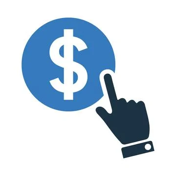 Click, pay icon. Simple editable vector design isolated on a white background Stock Illustration