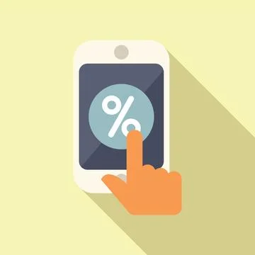 Click on percent sale program icon flat vector. Loyalty system Stock Illustration