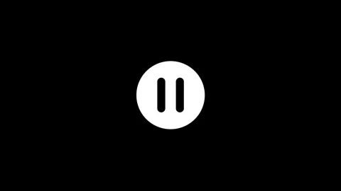 Click to Play and Pause Button Animation on Black Background Stock Footage 311716243