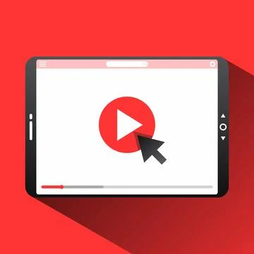 Click play the video here vector thumbnail for opening video background イラスト素材