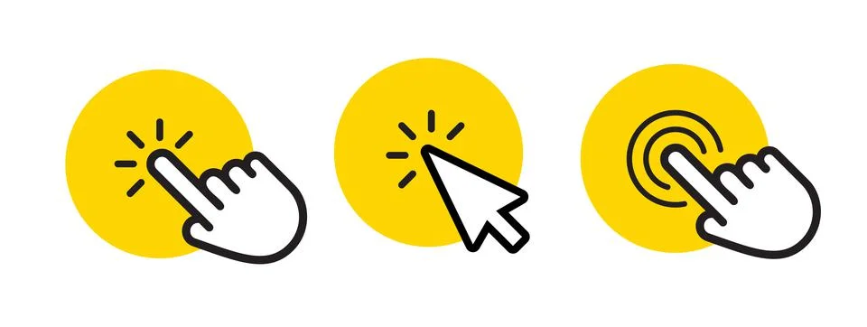 Click poineter icons set, cursor and point web graphic element, buttons template Stock Illustration