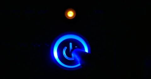 Click power button on computer to start Видео 162584591