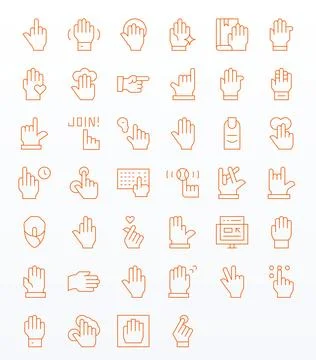 Click Professional Vector Set with 40 Thin Line Display Perfect 128x128 Icons Stock Illustration