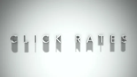 Click rates 3D title animation with shadows on a white background Stock Footage 297066369