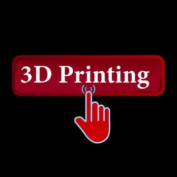 Click Rectangle 3D printing button design, Finger pressing button symbol is.. Stock Illustration