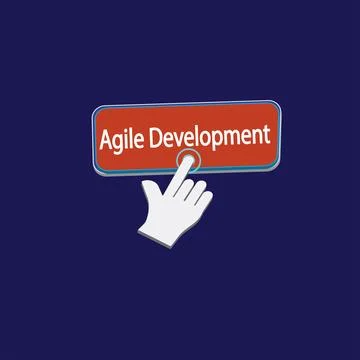 Click Rectangle Agile development button design, Finger pressing button sym.. イラスト素材