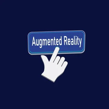 Click Rectangle Augmented reality button design, Finger pressing button sym.. Stock Illustration