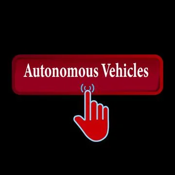 Click Rectangle Autonomous Vehicles button design, Finger pressing button s.. イラスト素材