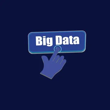 Click Rectangle Big data button design, Finger pressing button symbol illus.. Stock Illustration