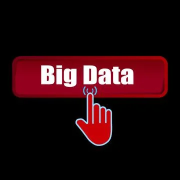 Click Rectangle Big data button design, Finger pressing button symbol isola.. 스톡 일러스트