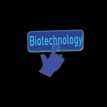 Click Rectangle Biotechnology button design, Finger pressing button symbol .. 스톡 일러스트