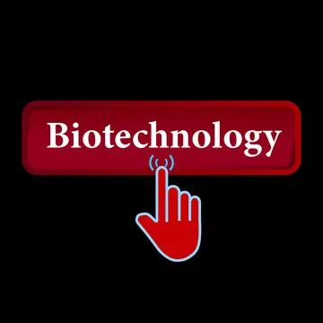 Click Rectangle Biotechnology button design, Finger pressing button symbol .. イラスト素材