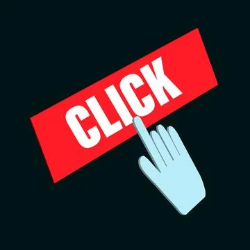 Click Rectangle Click button design, Finger pressing button symbol isolated.. イラスト素材