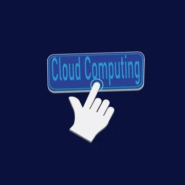 Click Rectangle Cloud computing button design, Finger pressing button symbo.. Ilustración de archivo