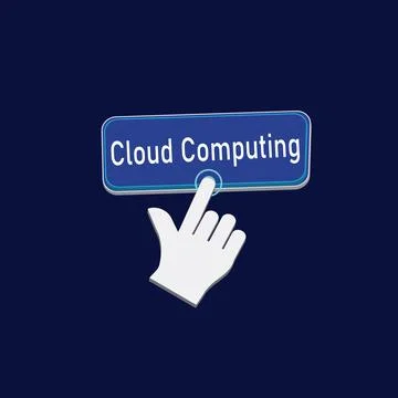 Click Rectangle Cloud computing button design, Finger pressing button symbo.. Ilustración de archivo