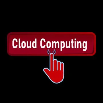 Click Rectangle Cloud Computing button design, Finger pressing button symbo.. Ilustración de archivo