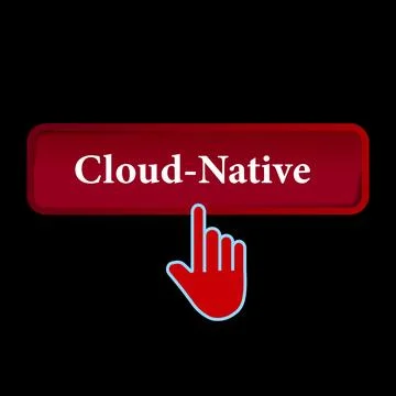 Click Rectangle Cloud-Native button design, Finger pressing button symbol i.. Stock Illustration