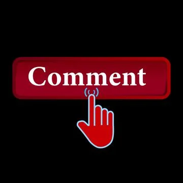 Click Rectangle Comment button design, Finger pressing button symbol isolat.. イラスト素材