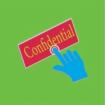 Click Rectangle Confidential button design, Finger pressing button symbol i.. イラスト素材