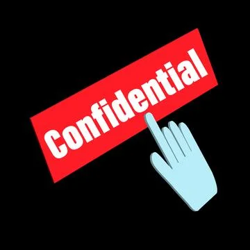 Click Rectangle Confidential button design, Finger pressing button symbol i.. 스톡 일러스트