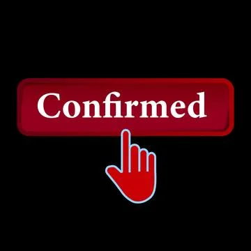 Click Rectangle Confirmed button design, Finger pressing button symbol isol.. Stock Illustration