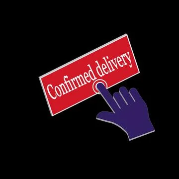 Click Rectangle confirmed delivery button design, Finger pressing button sy.. 库存插图