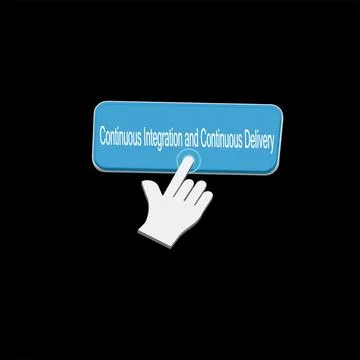 Click Rectangle Continuous integration and continuous delivery button desig.. イラスト素材