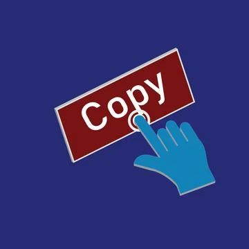 Click Rectangle Copy button design, Finger pressing button symbol illustrat.. Stock Illustration