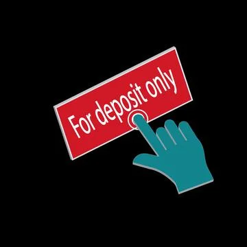 Click Rectangle For deposit only button design, Finger pressing button symb.. 스톡 일러스트
