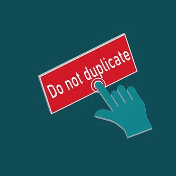 Click Rectangle Do not duplicate button design, Finger pressing button symb.. イラスト素材