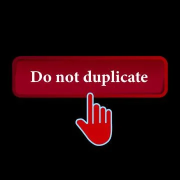Click Rectangle Do not duplicate button design, Finger pressing button symb.. Stock Illustration