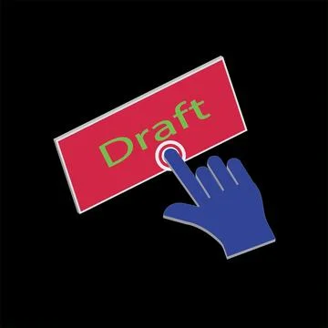 Click Rectangle Draft button design, Finger pressing button symbol illustra.. イラスト素材