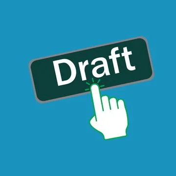 Click Rectangle Draft button design, Finger pressing button symbol illustra.. Stockillustratie