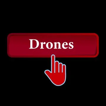 Click Rectangle Drones button design, Finger pressing button symbol isolate.. イラスト素材