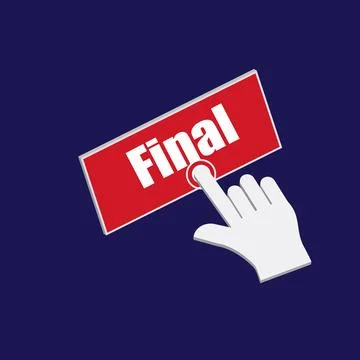 Click Rectangle Final button design, Finger pressing button symbol illustra.. 库存插图