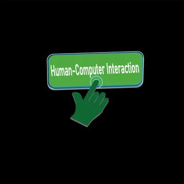 Click Rectangle Human-computer interaction button design, Finger pressing b.. Stock Illustration