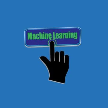 Click Rectangle Machine learning button design, Finger pressing button symb.. 스톡 일러스트