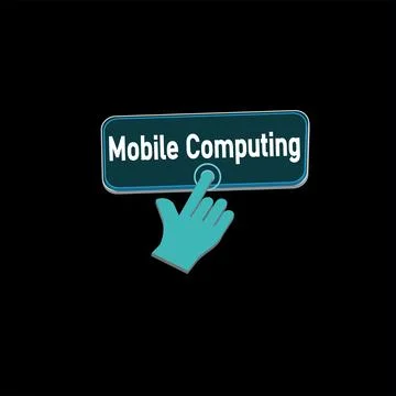 Click Rectangle Mobile computing button design, Finger pressing button symb.. Stock Illustration