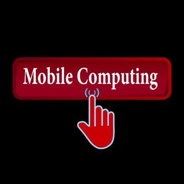 Click Rectangle Mobile Computing button design, Finger pressing button symb.. 库存插图