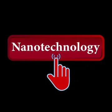 Click Rectangle Nanotechnology button design, Finger pressing button symbol.. Illustrazione stock