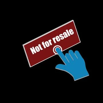 Click Rectangle Not for resale button design, Finger pressing button symbol.. 스톡 일러스트